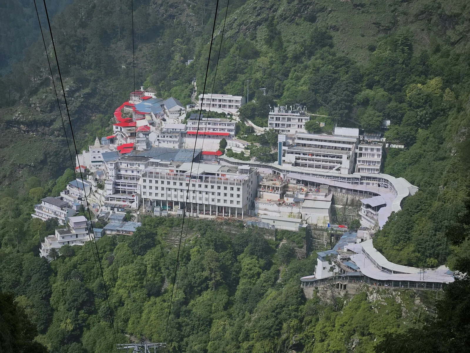 Vaishno Devi Bhavan on the mountainside near Katra
