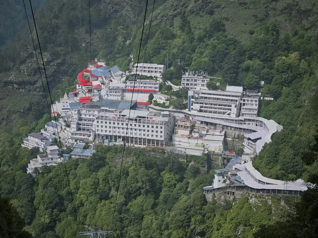 Vaishno Devi Bhavan on the mountainside near Katra